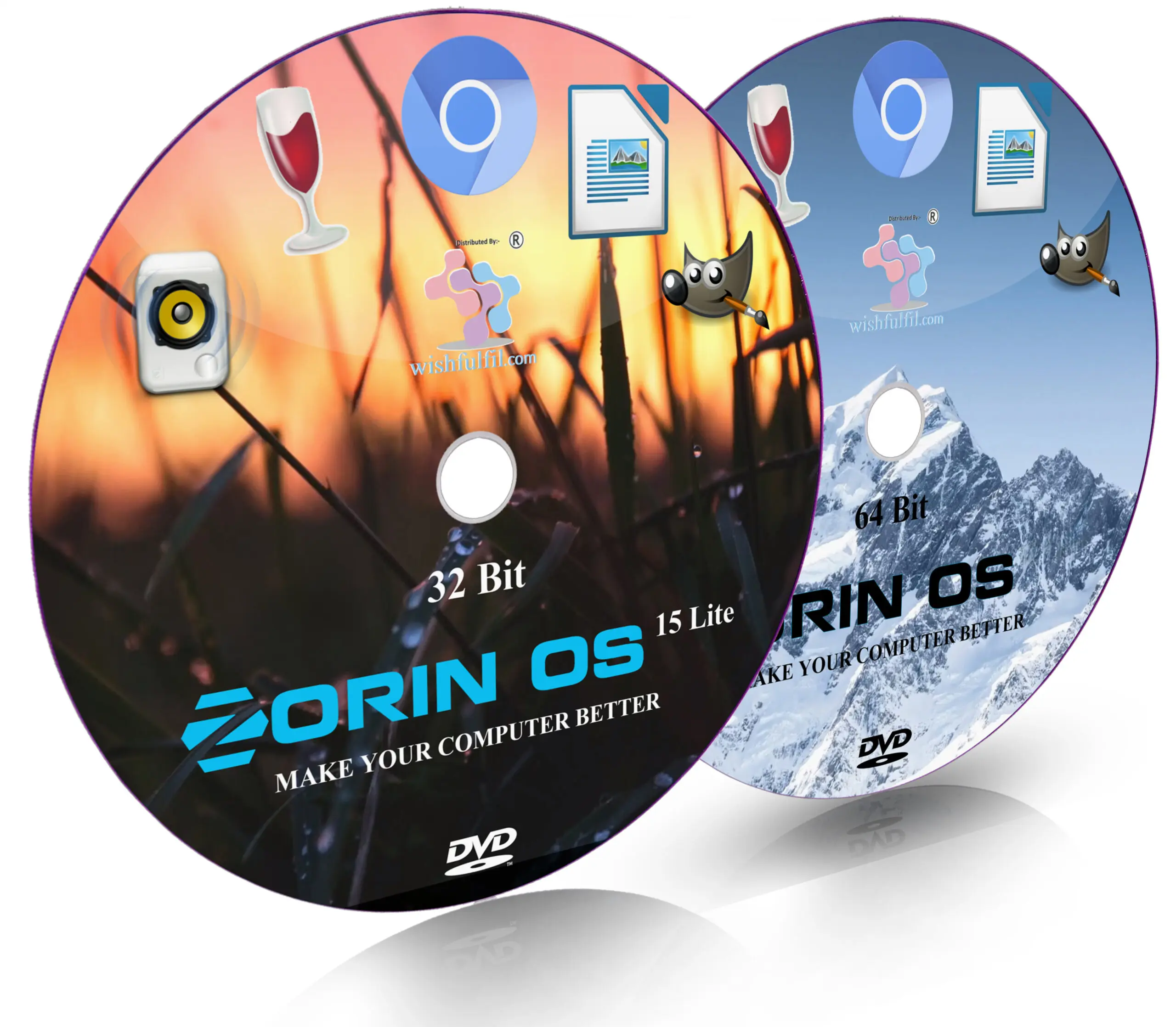 Zorin OS 18 Core GNOME and Zorin OS 15.3 Lite XFCE 32 Bit and 64 Bit Live Bootable DVD
