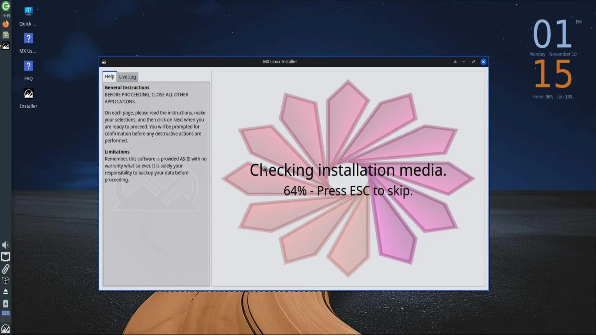 wishfulfil MX Linux 25 XFCE 64 Bit Live Bootable Installation DVD - Image 5