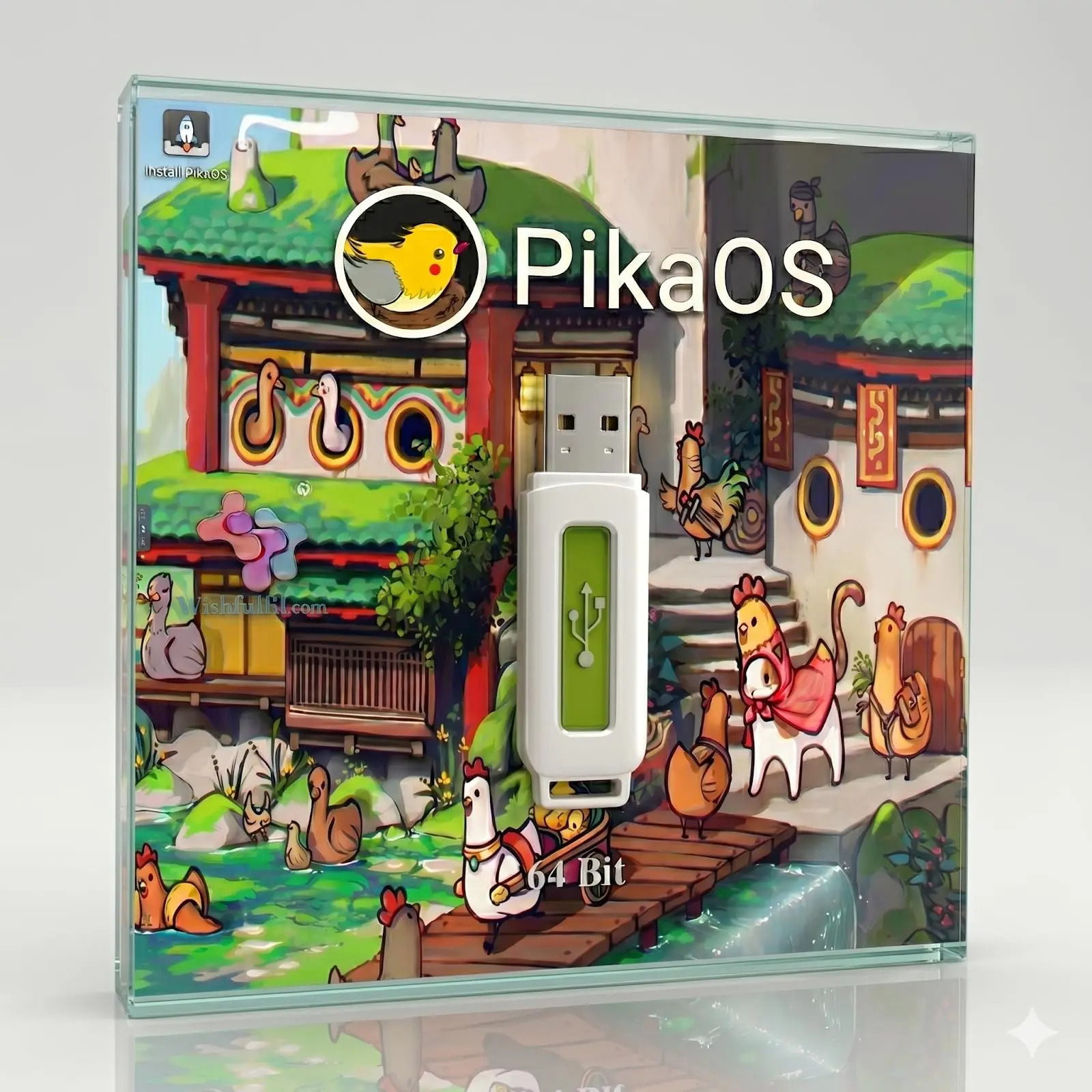 PikaOS GNOME 64 Bit Live Bootable Installation 32 GB Pen Drive